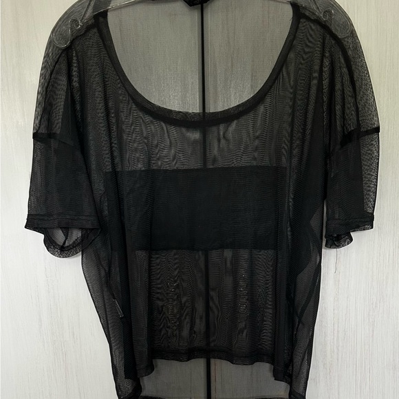 HAODUOYI Paris Sheer Tee Sz XL Perfect over fitted dress or off shoulder - Picture 4 of 5